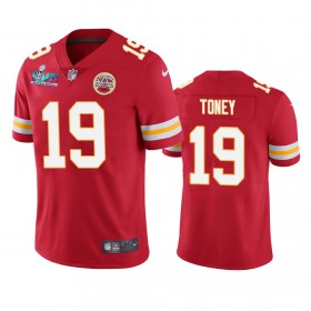 Tröjor Kansas City Chiefs Kadarius Toney 19 Röd Super Bowl LVII Vapor Limited - Män